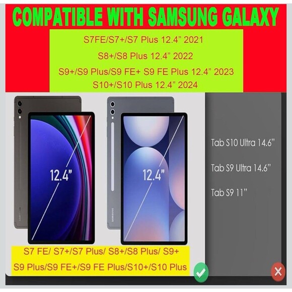 Galaxy Tab A9 Plus Case with Keyboard 5G 11 Inch Black Magnetic Bluetooth - Picture 2 of 6